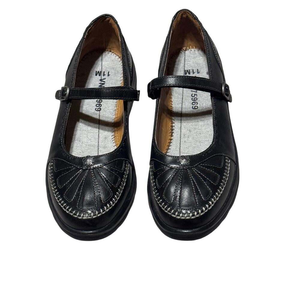 Dr. Comfort Black Paradise Women's Therapeutic Leather Mary Jane Flat Shoe Sz 11